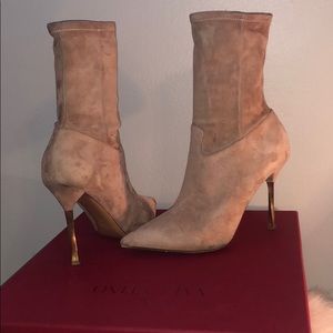 Valentino Booties Nude Suede